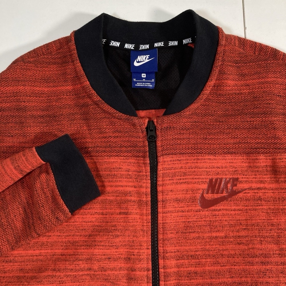 Nike‎ Advance 15 Full Zip Knit Jacket Medium Burnt Orange Tech Bomber Swoosh